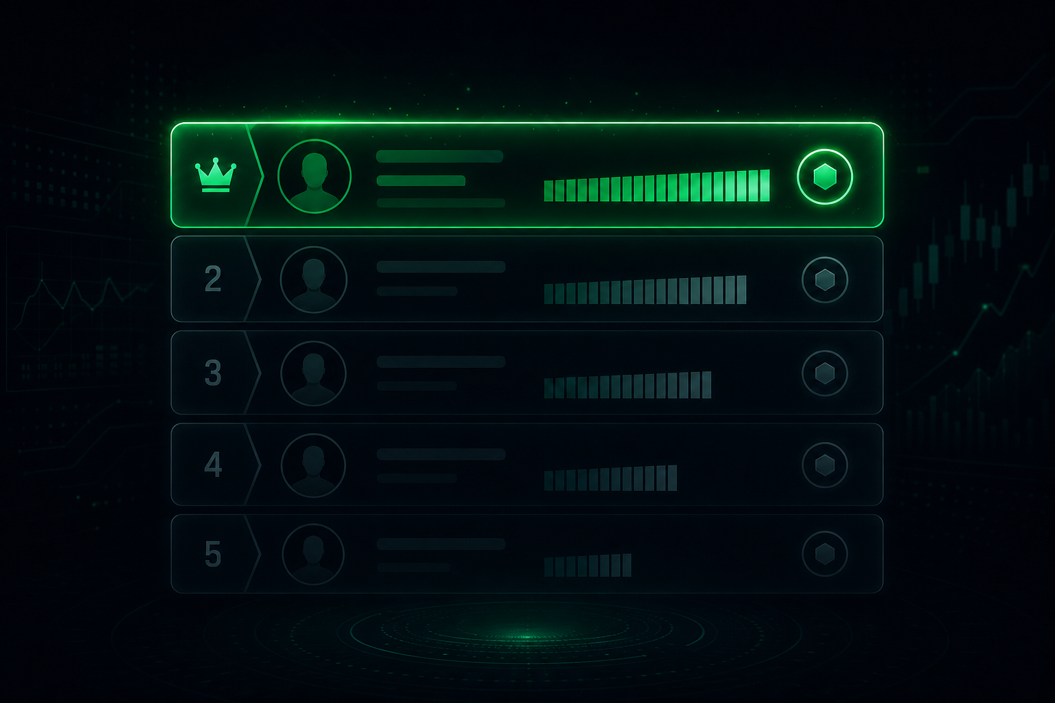 Ranked candidate leaderboard with the top pick highlighted